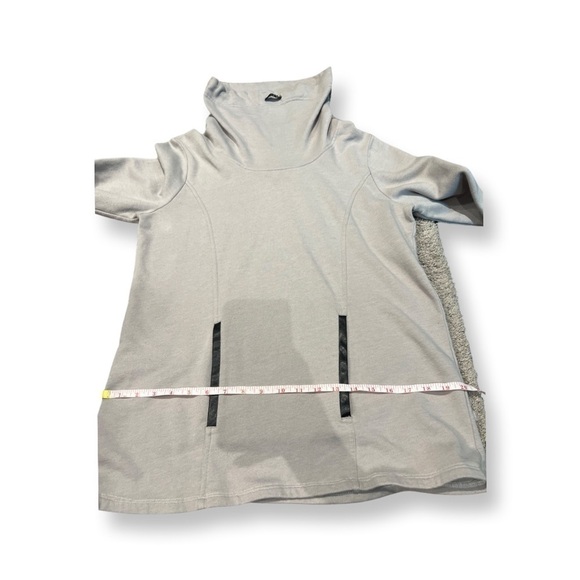 LOLE Light Grey Sweater With Faux Leather Pocket Detail Size Large. - Picture 8 of 12